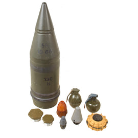 Original U.S. GWOT Era Inert Explosive Ordnance Disposal Training Equipment Lot - Training Grenades & Fuzes