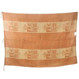 Original U.S. Spanish-American War Captured Uncut Section of Eight Knapsack Flags Used as Patriotic Banner with Tie Strings - 52 x 72”