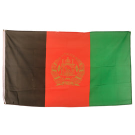 Original U.S. Global War on Terror Operation Enduring Freedom Era Afghan National Army Polyester Flag of Afghanistan Made in Taiwan - 34¾ x 61”