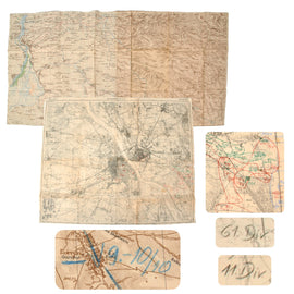Original Polish & Soviet WWII Maps of Warsaw & Zaporozhye Ukraine Used by Germans During World War II with Period Annotations - 31½ x 37¼” & 30 x 59”