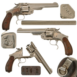 Original U.S. Smith & Wesson Nickel Plated Japanese Army Contract No. 3 Russian 3rd Model .44cal Revolver - Matching serial 6069