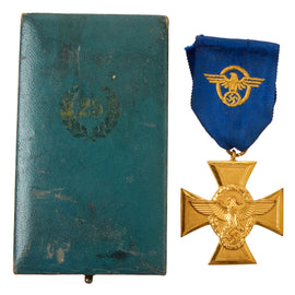 Original German WWII First Class Police Long Service Cross Award - 25 Years Service