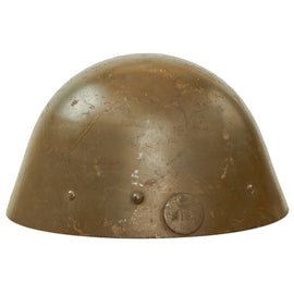 Original Czech WWII Vz32 / M32 "Egg-Shell" Steel Helmet Converted for Danish DSB Railway Use - Danske Statsbaner