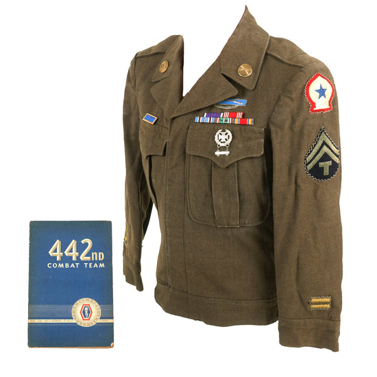 Original U.S. WWII 442nd Regimental Combat Team Named Ike Jacket For Technician 5th Grade Charles Reiko M. Endo - Japanese American Nisei Original Items