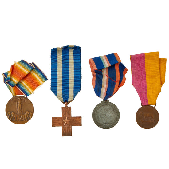 Original Italian WWI & WWII Era Medal & Insignia Grouping - (4) Items Original Items