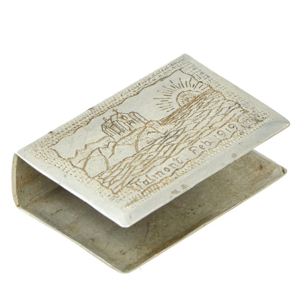 Original U.S. WWI & WWII Souvenir Trench Art Matchbox Holders