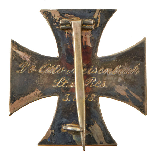 Original Imperial German Engraved Iron Cross 1st Class EKI to Dr