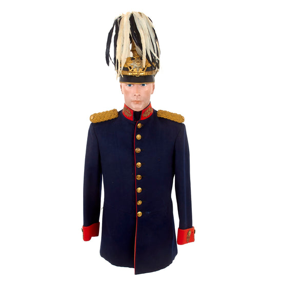 Original Imperial German Pre-WWI Prussian Garde Korps Major General Uniform With M1886/1914 Pickelhaube Spiked Helmet and Plume - Formerly Part of the A.A.F. Tank Museum Original Items