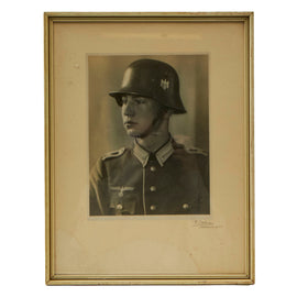 Original German WWII Framed Portrait Photograph of Heer Army NCO - Named & Dated 1935 - 11 3/4" x 15 1/4"