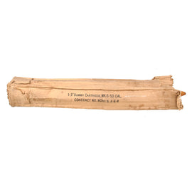 Original WWII U.S. Navy Gun 3 Inch Wooden MK6 Drill Round with Wooden Dummy Fuse & Original Shipping Box - Dated 1944