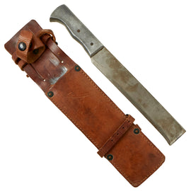 Original Australian WWII Service Worn Royal Australian Air Force Pilot Survival Machete with Scabbard - Handle Marked For U.S. Army Air Force