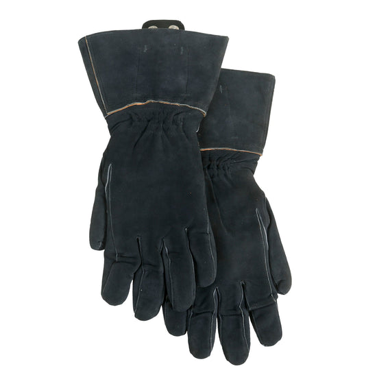 Original Excellent German WWII Matched Pair of Luftwaffe Electric Heated Leather Flight Gloves - Size 8 Original Items