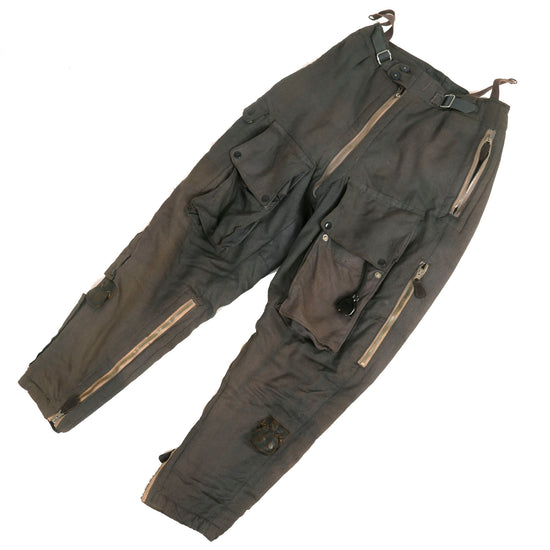Original German WWII Luftwaffe Blue Electric Heated Winter Flying Trousers - RBNr. Marked Original Items
