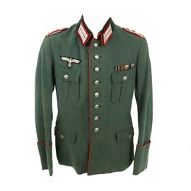 Original German WWII 1939 Dated Heer Artillery Hauptmann Officer's M36 Uniform Tunic by Otto Meis with WWI - WWII Era Medal Bar