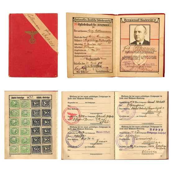 Original German Pre-WWII NSDAP Membership Book of Kriminal Kommissar Fritz Oellermann Original Items