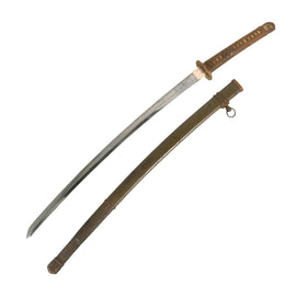 Original WWII Japanese Type 98 Shin-Gunto Katana Sword by NOBUMITSU with Steel Scabbard - dated 1944