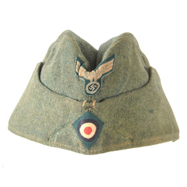 Original German WWII 1937 Dated Heer Army EM-NCO Schiffchen M38 Overseas Cap in Size 56 - Removed Soutache