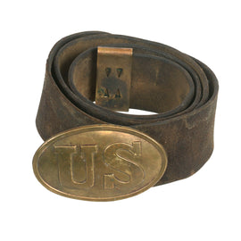 Original U.S. Civil War Enlisted Man’s Leather Waist Belt with Model 1855 Belt Buckle