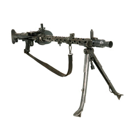 Original German WWII MG 34 Display Machine Gun by Waffenwerke Brünn with Bakelite Butt Stock, Belt Carrier & Leather Sling - dated 1945