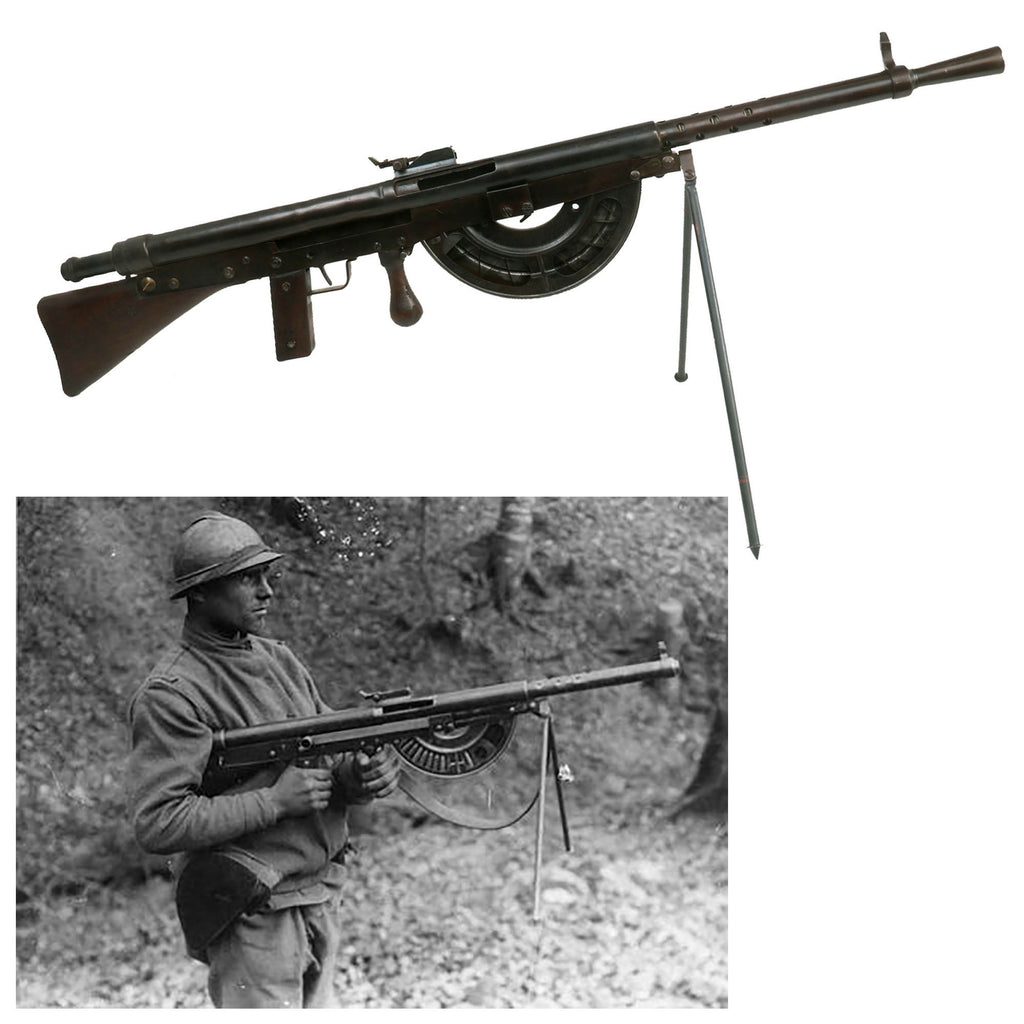 Original French WWI Fusil-Mitrailleur Modèle 1915 CSRG Chauchat Display LMG with Magazine - Serial No. 23468 Original Items