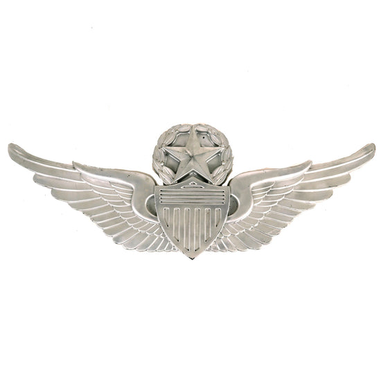 Original U.S. WWII Era Large US Army Air Force Command Pilot Wings Aluminum “Officer’s Club” Wall Hanger - 47 ½” x 17” Original Items