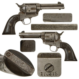 Original U.S. Colt .45cal Single Action Army Revolver Made in 1897 with 4 3/4" Barrel and Excellent Bore - Serial 170275