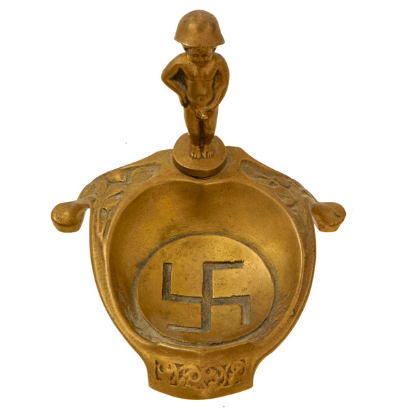 Original U.S. WWII Belgian Bringback Brass Anti-NSDAP Ashtray