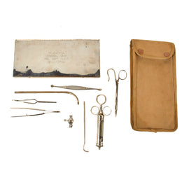 Original U.S. WWI U.S. Navy Medical Department Venereal Disease Field Instrument Kit by Fred Haslam & Co. with Fitted Canvas Carrier - Circa 1917
