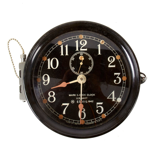 Original WWII U.S. Navy Type Mark I Deck Clock by Seth Thomas With