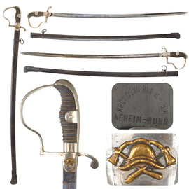 Original German Pre-WWII Fireman’s Triple-Etched Fire Service NCO Dove's Head Sword & Scabbard by Kronoswerke of Neheim-Ruhr