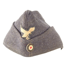 Original German WWII Luftwaffe EM-NCO Wool M38 Overseas Cap in size 57 1/2 - Schiffchen