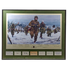 Original Signed Limited Edition Print: Framed “Taking Charge: The Tide Has Turned” by K. Sean Sullivan Signed by 14 WWII Heroes with 7 Additional Signatures in Frame - AP 25/190 - 28 ¼ x 34 ¼”