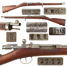Original German Mauser Karabiner Mod. 71 Converted in France to Uruguay Daudeteau / Dovitis Carbine dated 1876 - serial 2712