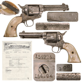 Original U.S. Colt .45cal Single Action Army Revolver Made in 1894 with 4 3/4" Barrel - Factory Pearl Grips - Colt Historian Letter - Serial 154994