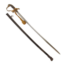 Original Imperial German WWI Artillery Officer’s Lion Head Sword with Ruby Eyes & Scabbard Likely by Weyersberg Kirschbaum & Cie - Sword Troddel Knot