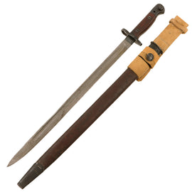 Original British WWI P-1907 Enfield Bayonet by Wilkinson with Scabbard & WWII Canadian Webbing Frog - Dated November 1918