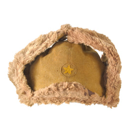 Original WWII Imperial Japanese Army EM/NCO Enlisted Winter Insulated Fur Cap