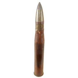 Original U.S. WWII Korean War Inert 90mm M71 High Explosive Anti-Aircraft Round in Mismatched M19 Casing - Dated 1945 & 1952 - Missing Driving Bands