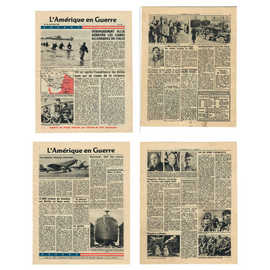 Original U.S. WWII January 26, 1944 French-Language "L'Amérique en Guerre" Airdropped Propaganda Newspaper No. 86 - Allied Anzio Landings in Italy