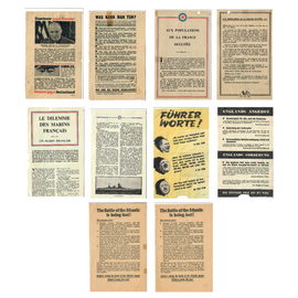Original WWII Allied & German Air-Dropped Propaganda Leaflet Group – British PWE / RAF & German Psychological Warfare – 1941-1945