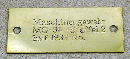 MG 34 Generic Data Plate New Made Items