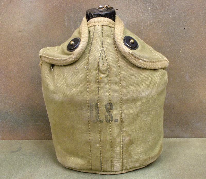 U.S. WWII Canteen in British Made Carrier: Rare WWII Issue Original Items