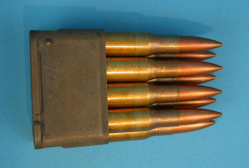 U.S. WW2 Dummy .30 cal Cartridges in Garand Clip Original Items