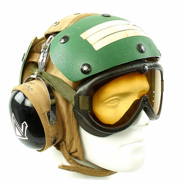 Original Navy Aircraft Carrier Flight Deck Crew HGU-25/P Helmet of CVWR-30 Carrier Air Wing Reserve 30