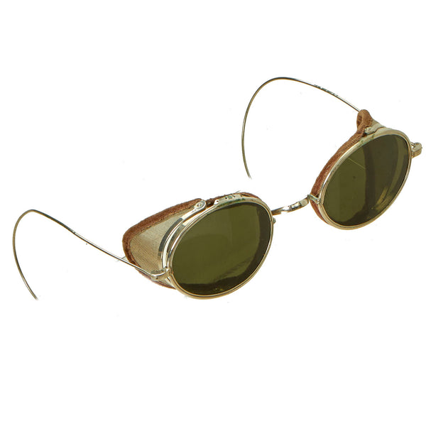 Original Set of Two British WWI Era Aviator Sunglass Goggles in Different  Styles One with Case