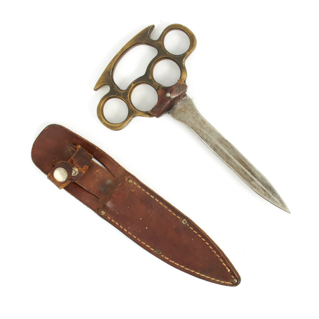 Original U.S. WWII Airborne Theatre Made Custom Knuckle Push Knife Original Items