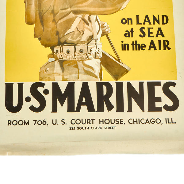 Original U.S. WWII US Marine Corps “Let's Go” Linen Backed 1941
