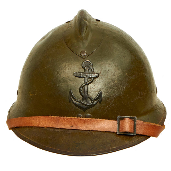 Original French WWII Colonial Navy Model 1926 Adrian Helmet