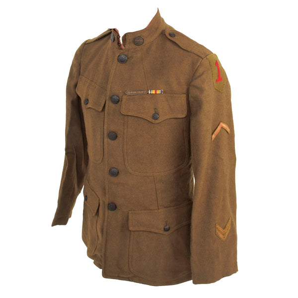 Original U.S. WWI US Army 1st Infantry Division Patched Uniform Original U.S. WWI US Army 1st Infantry Division Patched Uniform