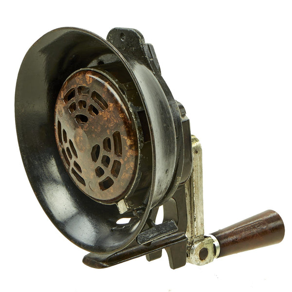 Original German WWII Bakelite & Metal Hand-Crank Air Raid Siren by